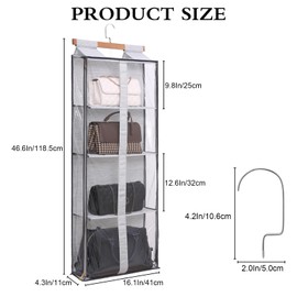 MICALOR Purse organizer for closet, Easy Access Wardrobe Tote Bag Purse Storage Holder Over The Door Space Saving Shelf Pocket for Bedrooms Living Room