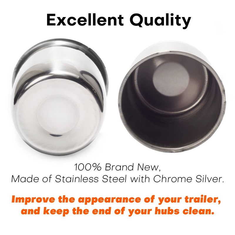GTownWorks Stainless Steel Center Caps 4.25 inch Push Through for