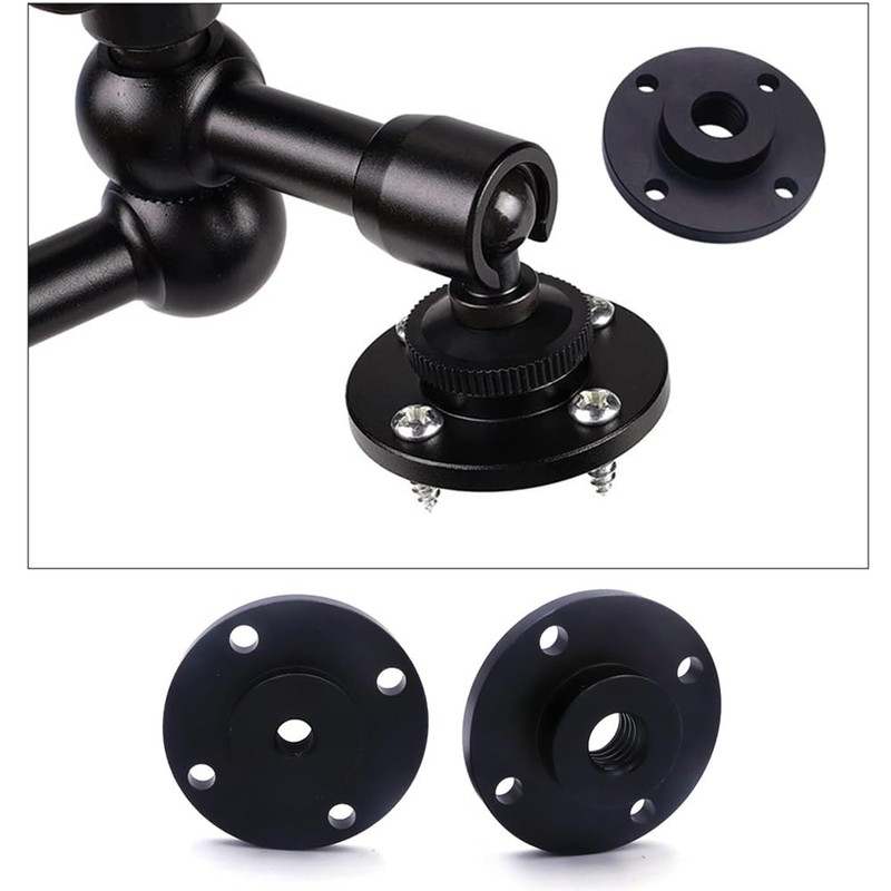 Zhouocea 1-Pack Microphone Wall Mount Black Flange Mount Microphone Holder
