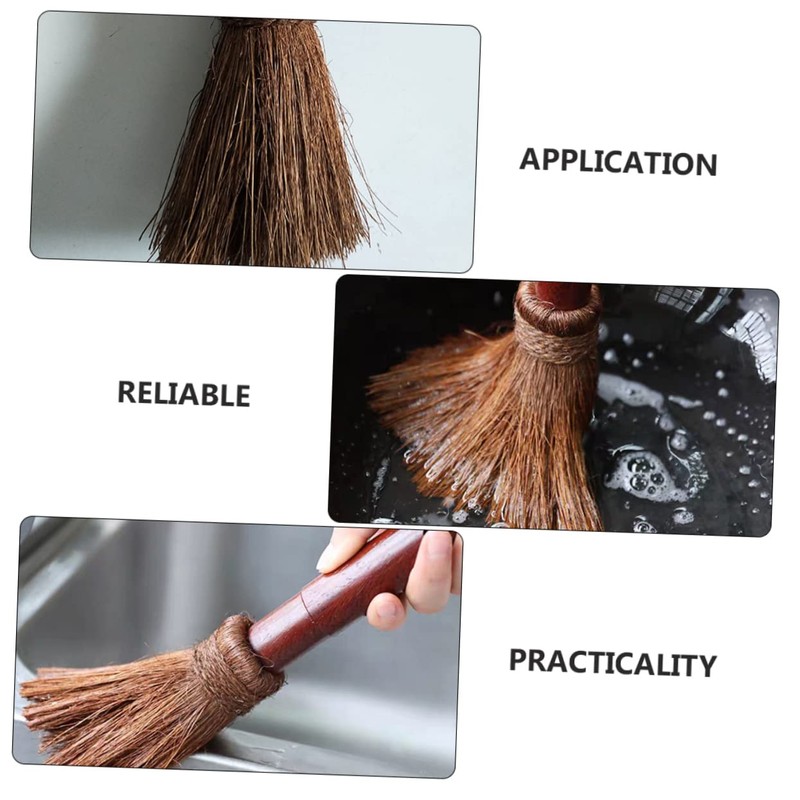 Ciieeo 1PC Handmade Coconut Fiber Pot Brush Kitchen Cleaning Tool