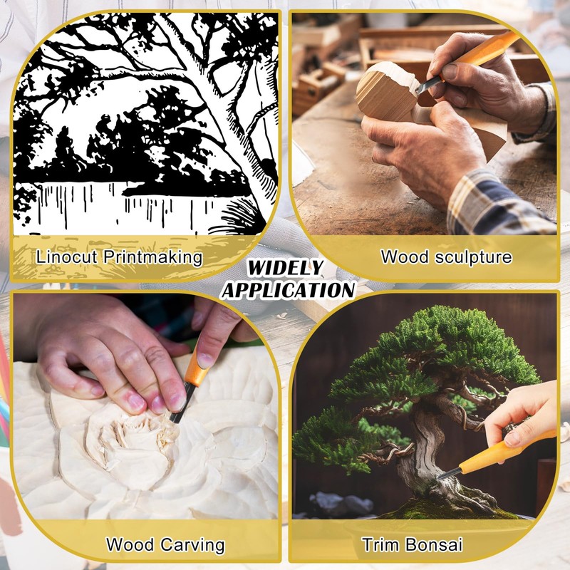 WILLBOND 5 Pcs Linocut Carving Tools Set Linoleum Hand Carving