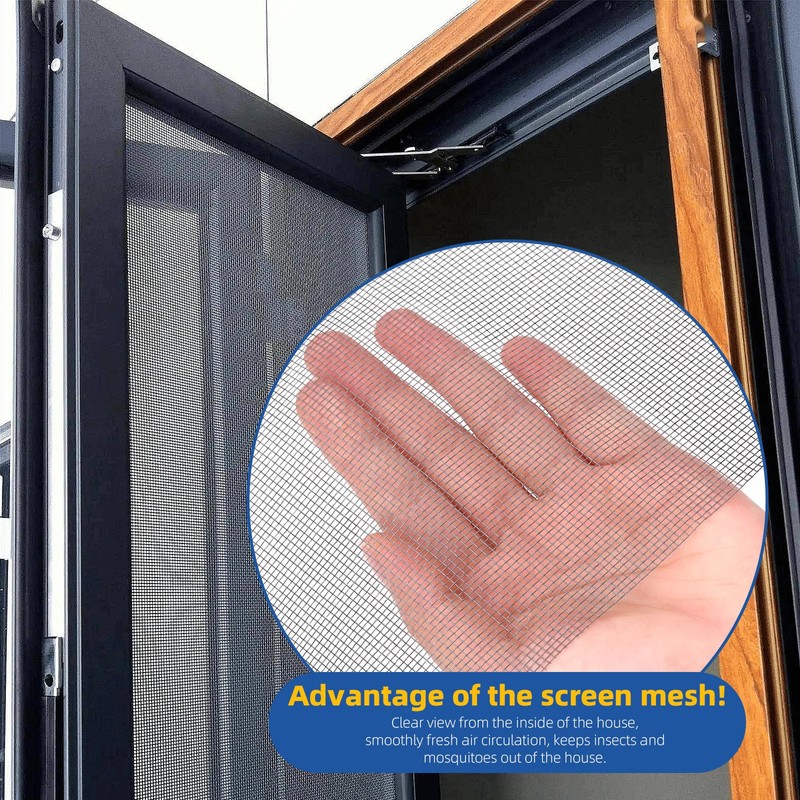 Glarks 4pcs Grey Window Screen Repair Kit, Includes 48"W x