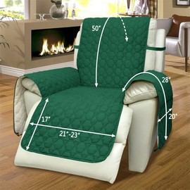 RBSC Home Recliner Chair Cover 100% Waterproof Slipcovers Anti-Slip Small Recliner Slipcovers for Pets Baby Dogs Cats Washable Protector (Dark Green, 23")