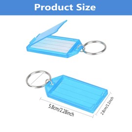 40 Pcs Key Tags,Plastic Key Tags with Key Ring and Blank Label Window,Key Chain ID Tags in 8 Assorted Colors for Luggage, Key, Name