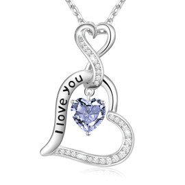 Valentine's Day for Wife 925 Sterling Silver Necklace for Women Jun Birthday Gifts for Girlfriend on Anniversary Birthday Mother’s Day Valentine's Day Christmas.