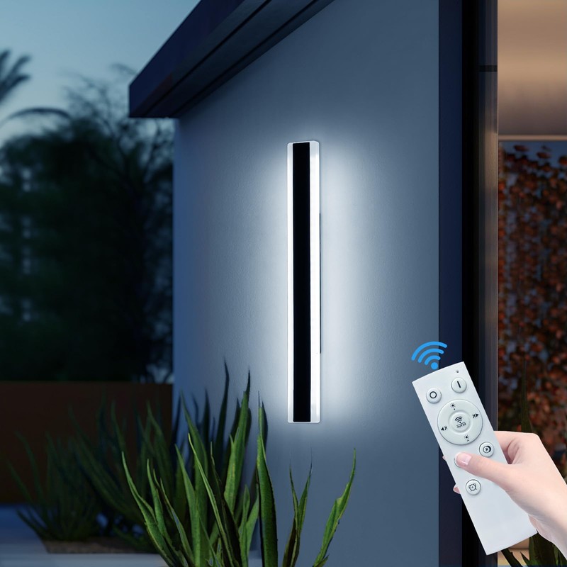 Daoseolo Outdoor Wall Light Fixture, 31.4inch Black Modern Linear Exterior