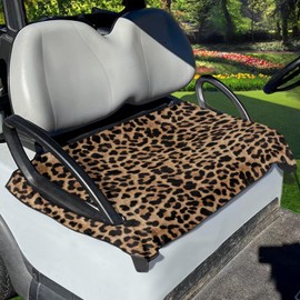 Mintulipy Soft Golf Cart Seat Covers Anti-Hot Golf Cart Essentials Brown Leopard Lightweight Golf Cart Seat Towel Machine Washable