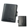 Slim Wallet Deluxe, Carbon leather black with comfort coin compartment,