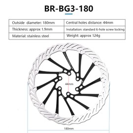 Remeiven Disc Brake Rotor 160/180 /203 mm, 2 Pack Colorful Bike Brake Rotors for Mtb Mountain Road Bicycle with Disc Braking System (BG3, 180)