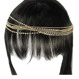 V G S Eternity Fashions Multi Layer Rhinestones Head Chain Headband Style 124454GD DD