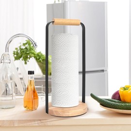 Trusthere Kitchen Paper Holder One Hand Take Kitchen Paper Roll Vertical Paper Stand Standing Kitchen Paper Towel Holder Heavy Duty Wooden Base for Kitchen, Living Room, Drawing Room, Bathroom,