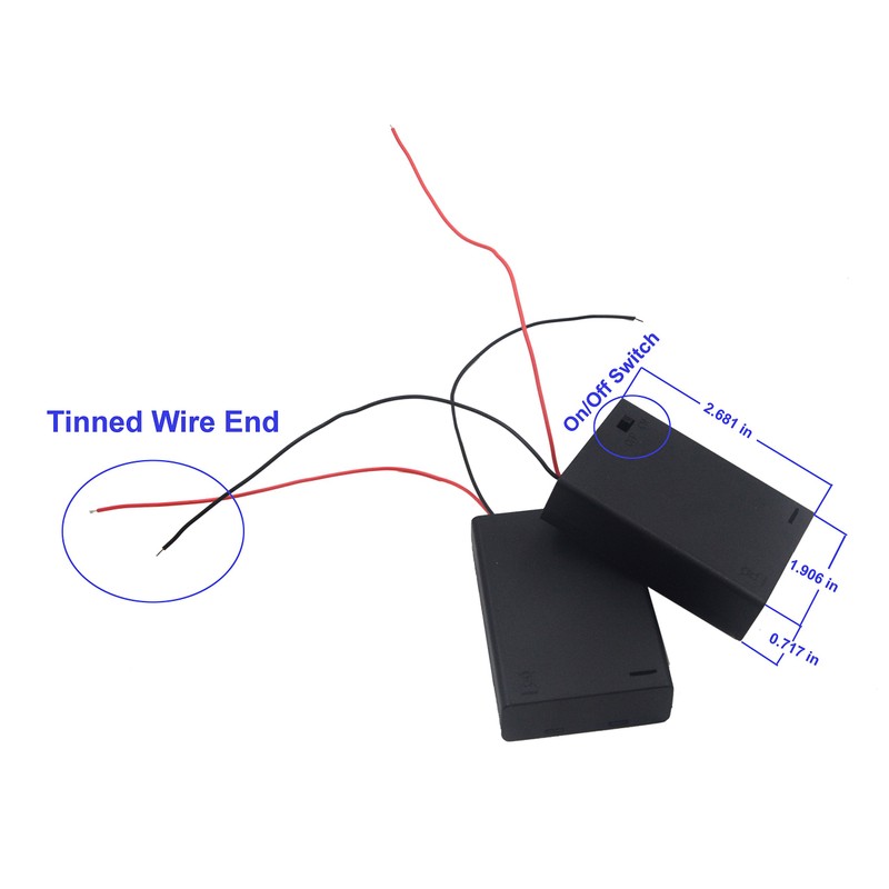 LAMPVPATH 3Pcs 3 AA Battery Holder with Switch, 4.5V Battery