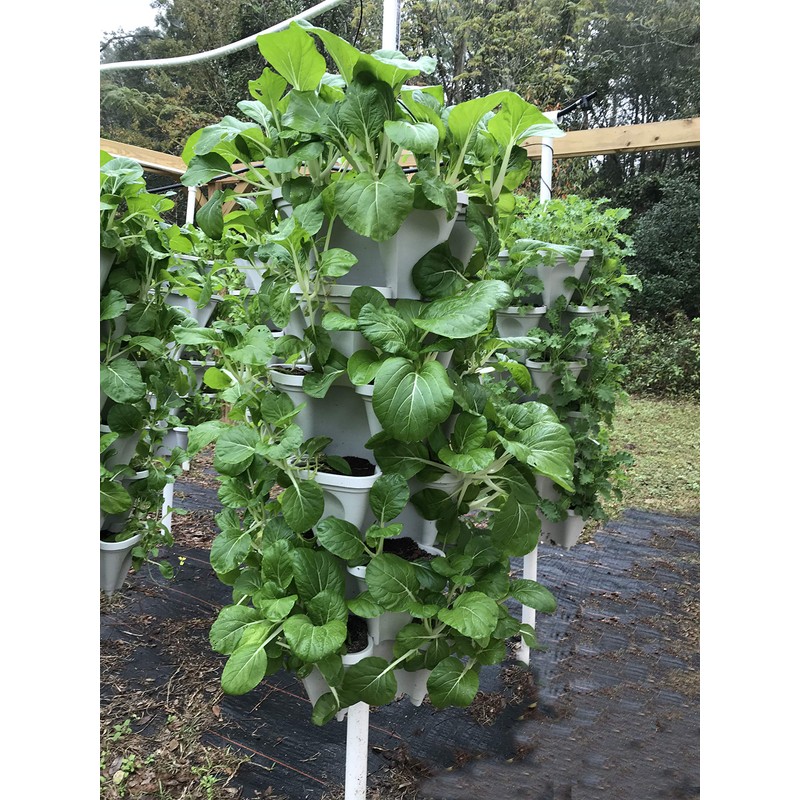 Mr. Stacky 18 inch Large Stackable Planters (Terra-Cotta) Out Door