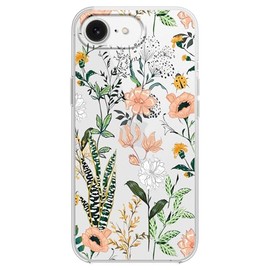 Blingy's for Cellphone Case, Cute Tropical Floral Pattern Pretty Flower Design Transparent Soft TPU Protective Clear Case 6.1 inch (Pink Tropic Flower, SE4)