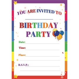 32 Birthday Invitation Cards,Uniquely Designed Birthday Cards for Children,Men, Women and Kids (multicolor)