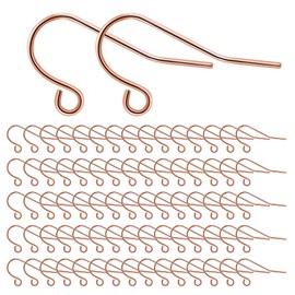 Earring Hooks 925 Sterling Silver Ear Hooks for DIY Earrings Jewellery Making Earring Accessories 300 Pieces Rose Gold