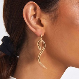 Inilbran Punk Snake Earrings Gold Snake Drop Earrings Vintage Snake Serpent Earring Minimalist Snake Animal Earrings Jewelry for Women and Girls