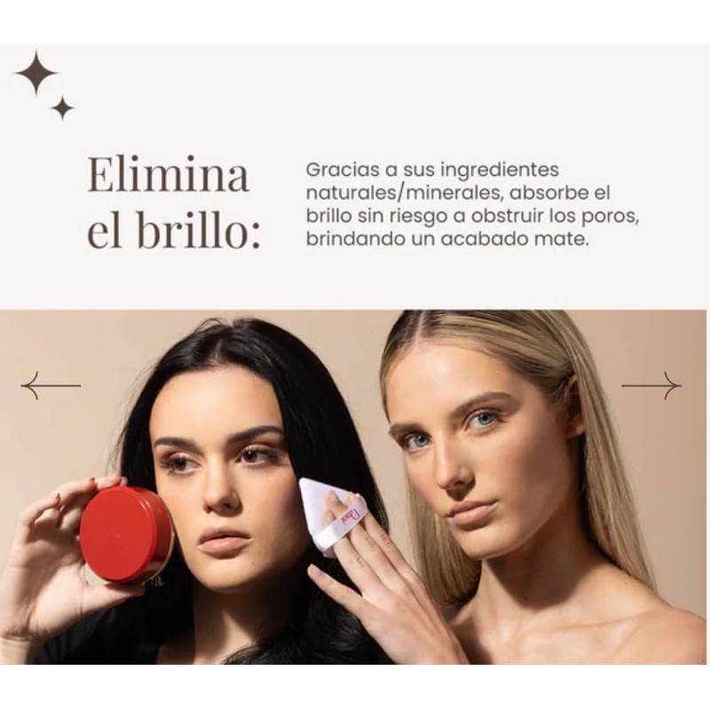 Polvo facial de arroz traslúcido Demoiselle -RACHEL ROSA-