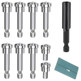 Bamyli 9 Pcs Drywall Screw Depth Setter,Drywall Screw Bit,1/4 Hex Shank Magnetic Positioning Screwdriver Bits with 60mm Extension Socket Drill Bit Holder and Pallet for Plasterboard