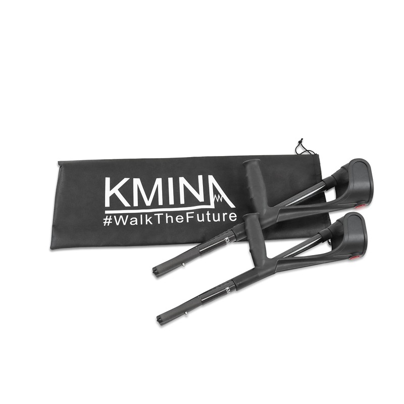 KMINA Foldable Forearm Crutches of Carbon Fiber (x2 Units), Open