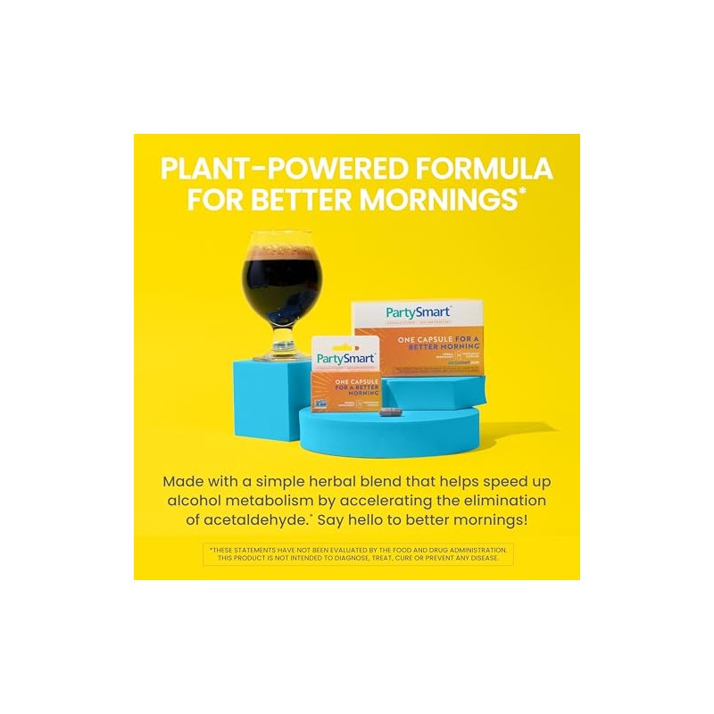 Himalaya PartySmart Suplemento Herbal, 10 Sobres con 1 Cápsula c/u,