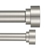 Heavy Duty Double Curtain Rods with Cylindrical Cap Finials -