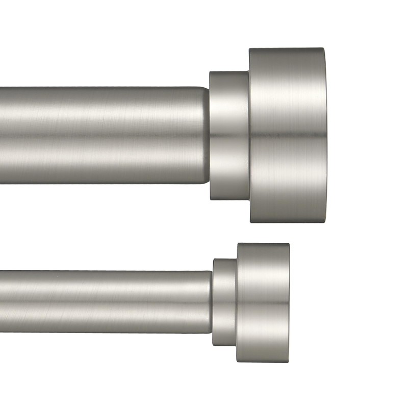 Heavy Duty Double Curtain Rods with Cylindrical Cap Finials -