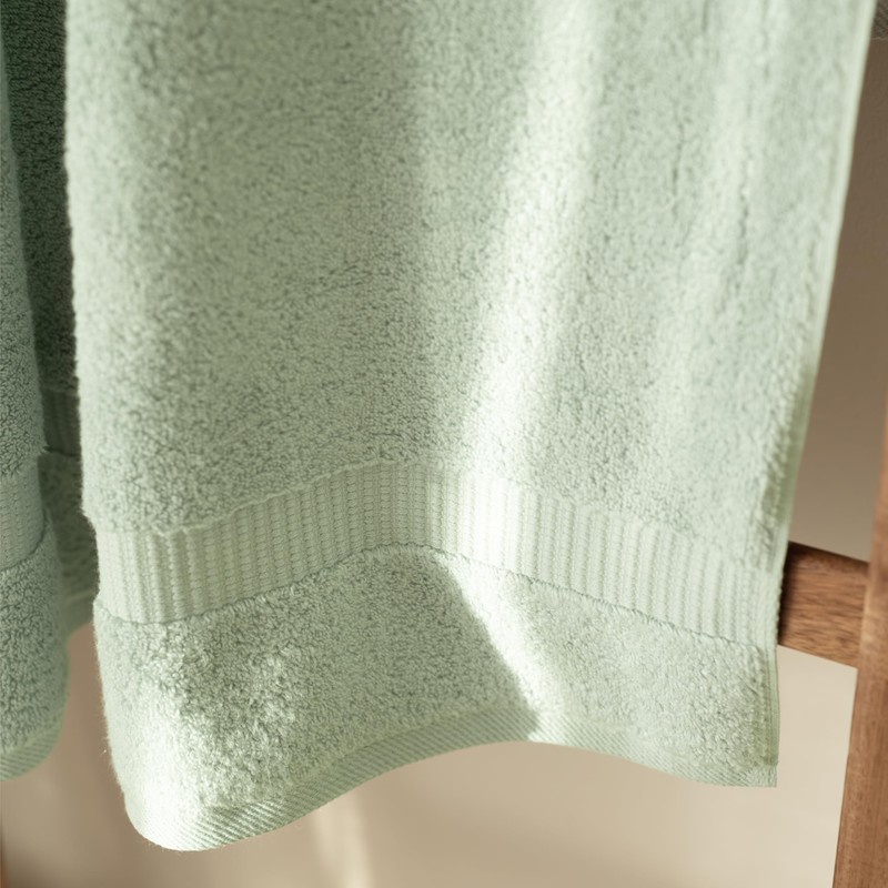 SALBAKOS 4-Piece 100% Turkish Cotton Bath Towels, 27x54 inch, Seafoam