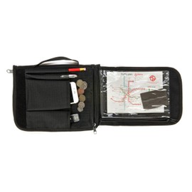 Snugpak Grab A5 WGTE - Weather-Resistant Heavy Duty Polyester Travel Document Organiser with Zippered Compartments, Stationery Pockets - Portable Document Organiser with Detachable Strap - Black