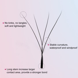 FADVAN 4D W-Shaped Volume Eyelashes, 0.07D Curl, 8-12 mm Mixed Length Eyelash Extension, Premade Lashes, Fan Eyelash Extensions, 4D W Eyelashes