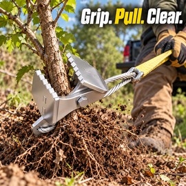Steel Tree Root Puller and Sapling Removal Tool for Landscaping, Farming and Forestry
