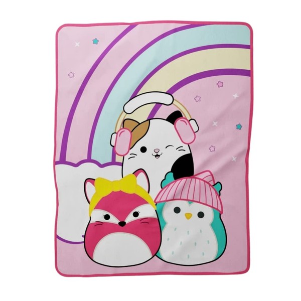 Squishmallows Kids Bedding Super Soft Micro Raschel Throw, 46 in x 60 in, By Franco