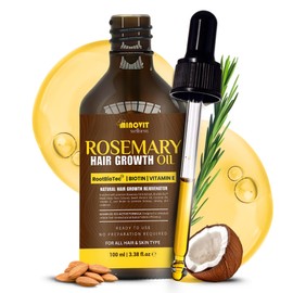 Gutaderme Rosemary Oil For Hair Growth (3.4 Fl Oz) Infused With Biotin, Vitamin E, Almond Oil & Coconut - Hair Strengthening, Nourishing & Volumizing