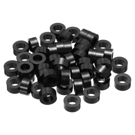 PATIKIL 120Pcs ABS Spacers 6mm ID, 11mm OD, 5mm Height Plastic Round Stud Spacer Black Nylon Washers Nut Unthreaded Rubber for M6 Screws Bolts Barrel