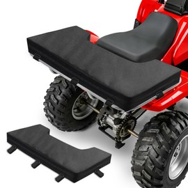 ATV Rack Pad Universal Water-Resistant Four Wheeler Rack Seat Cushion with Adjustable Straps for Passengers and Cargo, Black