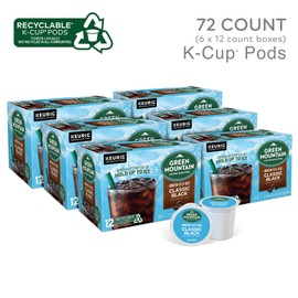 Green Mountain Coffee Roasters Brew Over Ice Classic Black, Single Serve Keurig K-Cup Pods, Dark Roast Iced Coffee, 72 Count