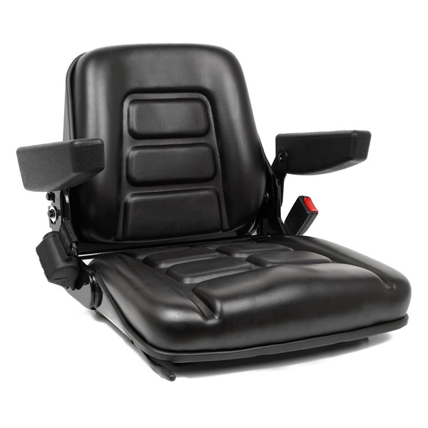 TICSEA Universal Fold Down Forklift Seat,Micro Switch,Armrest And Safety Belt,for