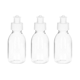 VENTON Set of 3 Empty Plastic Bottles for Filling 100 ml I Transparent Plastic Bottles with Push-Pull Lid I Travel Container I Refill Bottles I Small Empty Bottles 100 ml