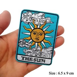 BPA 2 Pcs Embroidered Patches Iron on Sew on Patches for Clothing Jackets etc.-Sun Moon