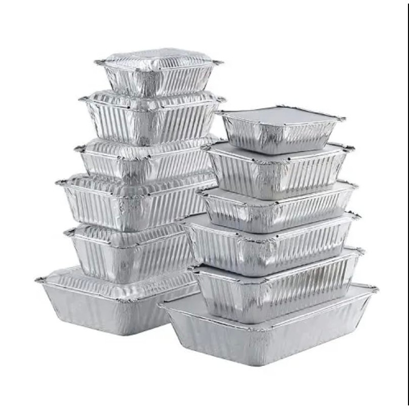 HAYCH 50 Large Aluminium Disposable Reusable Foil Food Container with