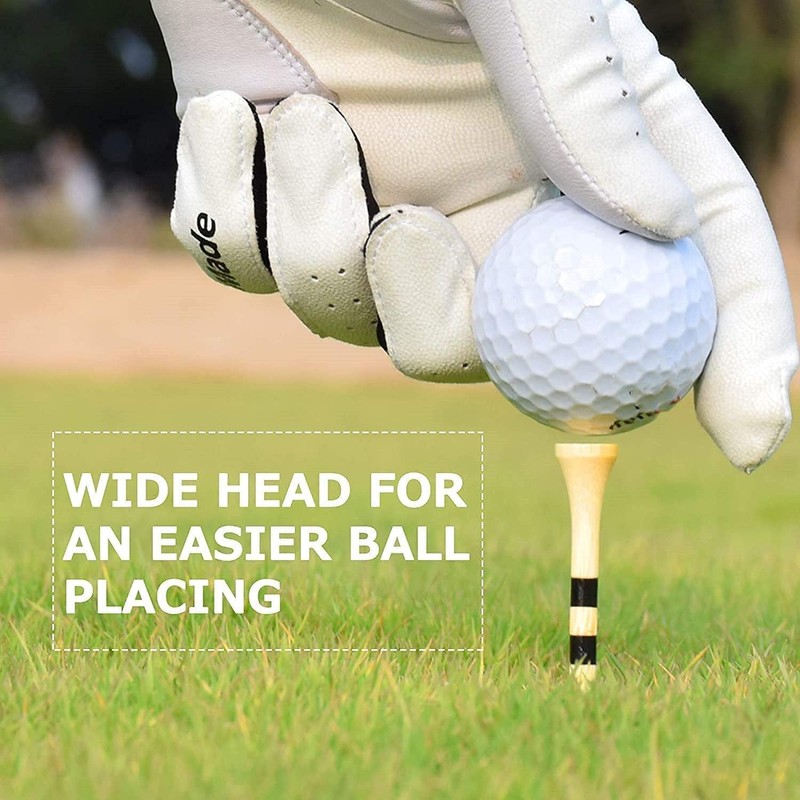 FINGER TEN Golf Tees Wood 2 3/4 Inch 50 Count,
