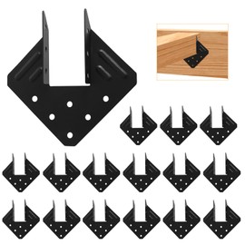 16 Pcs Black Hurricane Tie Clip,Q235B Steel Joist Hangers, Hurricane Straps for Rafter Fit 2X Truss to Rafter Connector, Roofing Trusses Wood Timber Connectors