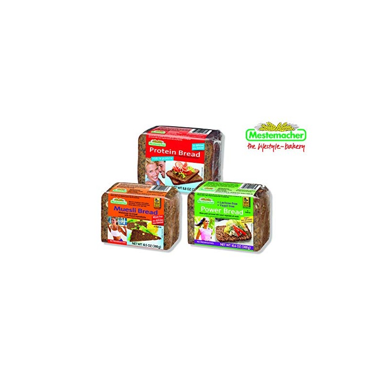 Mestemacher Protein Bread,Carrot, 9 Count