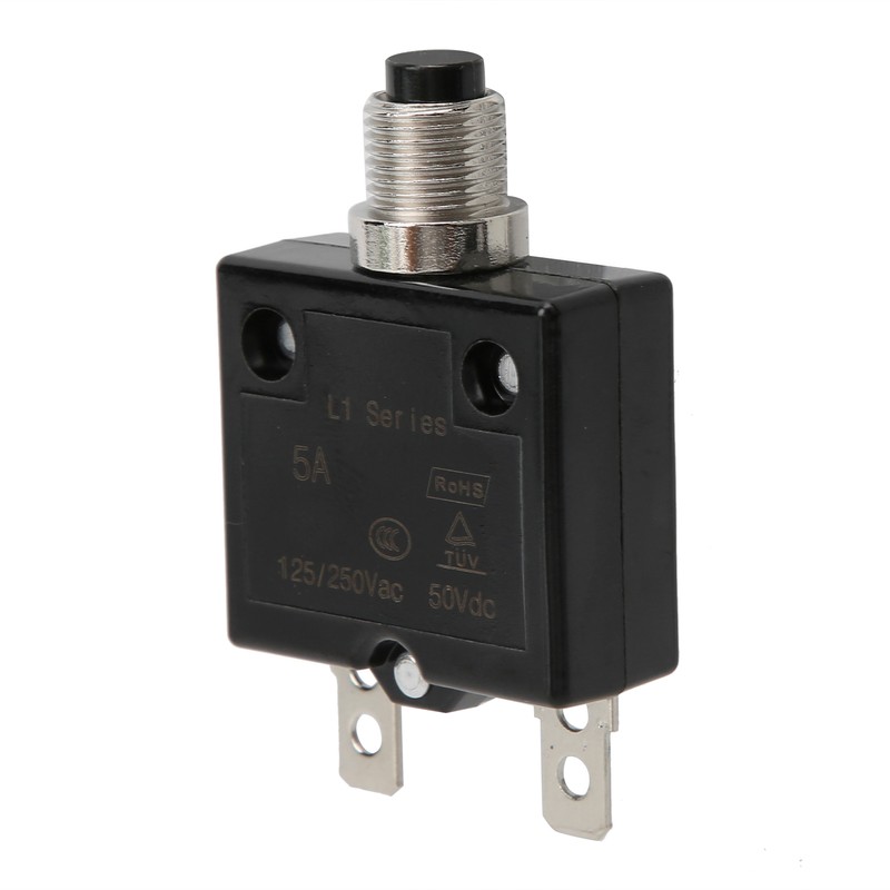 5A Thermal Circuit Breaker with Quick Connect Terminals Waterproof Cap