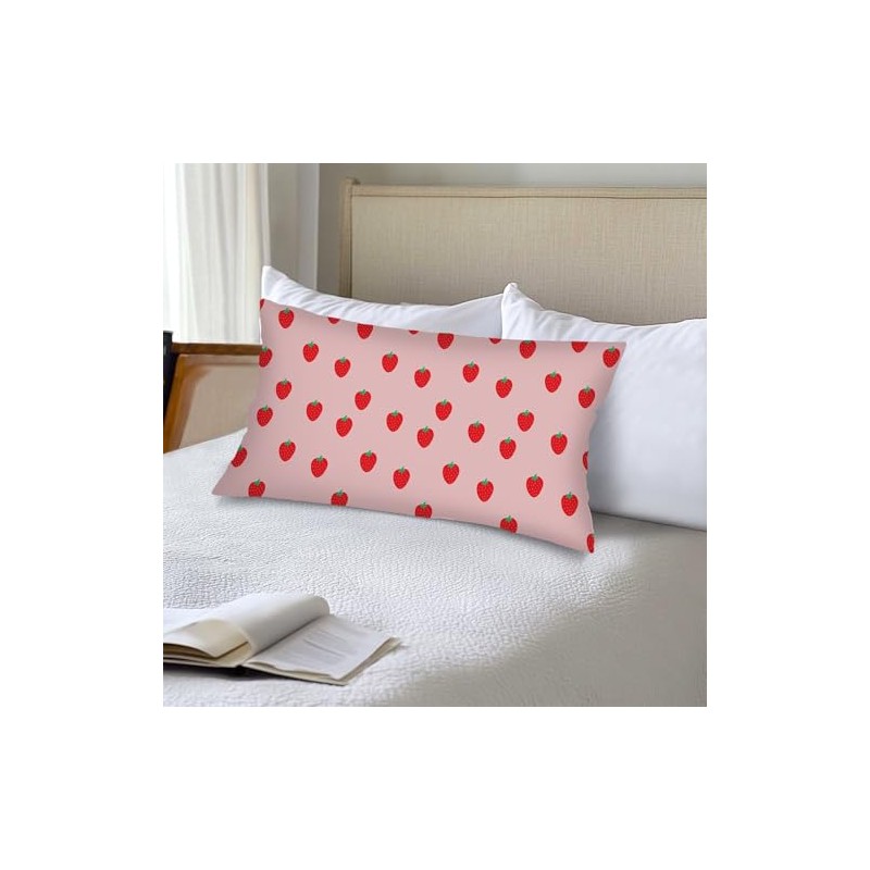 Strawberry Long Pillow Cases King Size Pillow Covers with Zipper,Spring