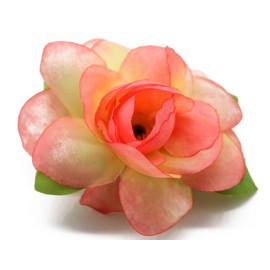 Hawaii Luau Party Artificial Fabric Gardenia Hair Clips Peach Pink 8 Pack