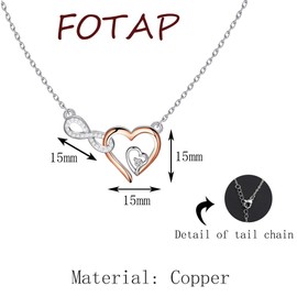 FOTAP Flower Girl Wedding Jewelry Bridal Party Gifts Infinity Heart Necklace Wedding Party(flower girl CA)