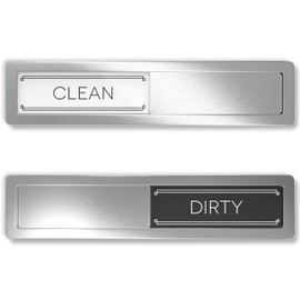 Stainless Steel Clean Dirty Magnet for Dishwasher, Magnetic Dishwasher Clean Dirty Sign with Protective Backing & Adhesives, Kitchen Organizers Decor, Premium Dirty Clean Dishwasher Magnet
