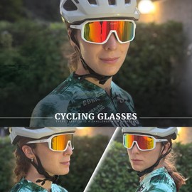 SCVCN Cycling Glasses Sports Sunglasses Women Men Bicycle MTB UV400 Protection Running Mountain Bike Baseball Biking Goggles Riding BMX Fishing Running Riding Golf Driving Softball 505