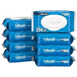 Cottonelle FreshFeel Flushable Wet Wipes for Adults and Kids, 8 Flip-Top Packs